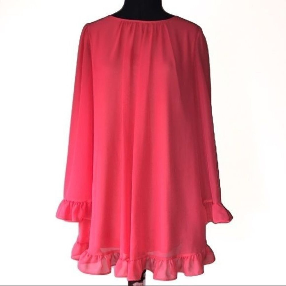 Basically Me Coral Pink Bell Sleeved Tunic S/M